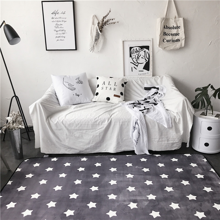 91家纺网 家纺一手货源 找家纺 昔可家纺 9月份新花色地垫 小星星