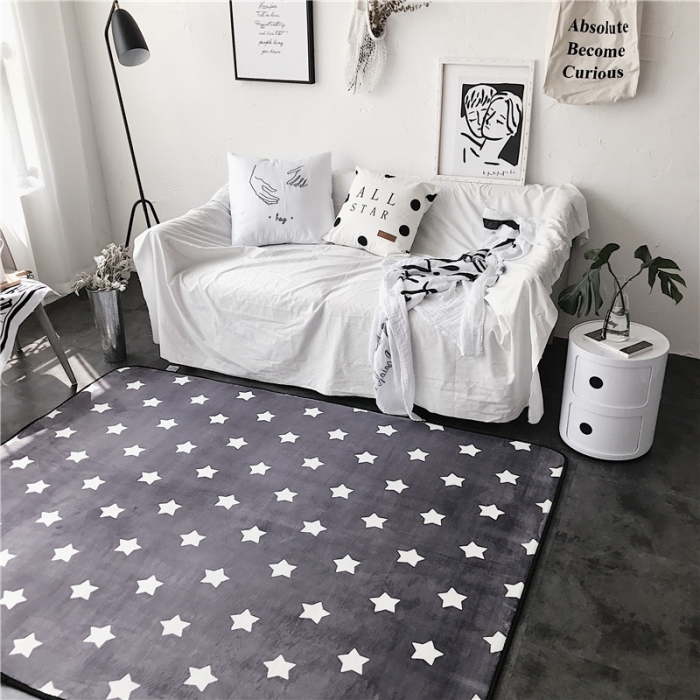 91家纺网 家纺一手货源 找家纺 昔可家纺 9月份新花色地垫 小星星