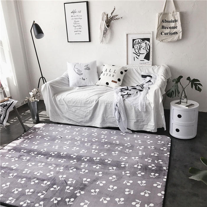 91家纺网 家纺一手货源 找家纺 昔可家纺 9月份新花色地垫 小樱桃