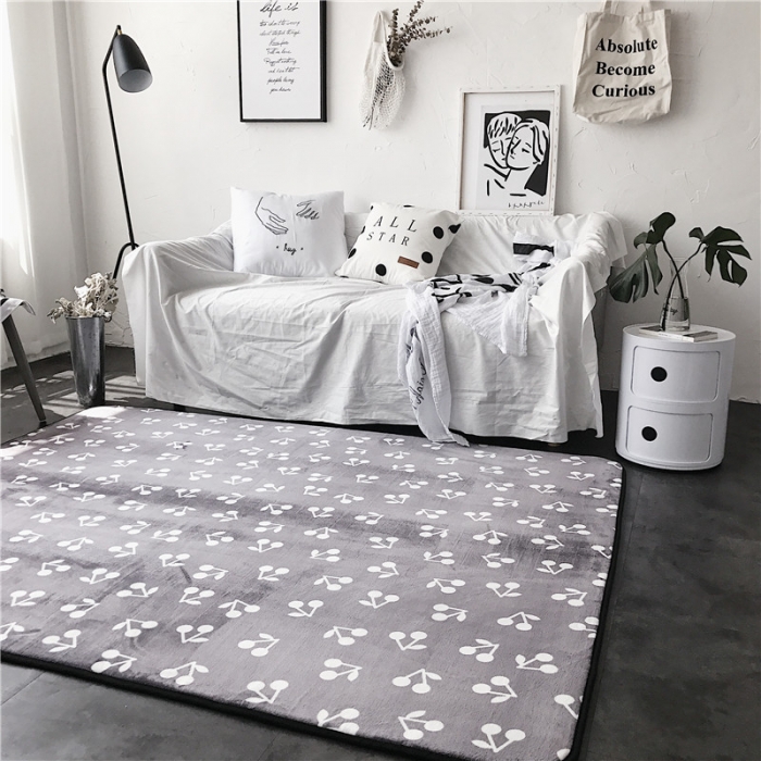 91家纺网 家纺一手货源 找家纺 昔可家纺 9月份新花色地垫 小樱桃