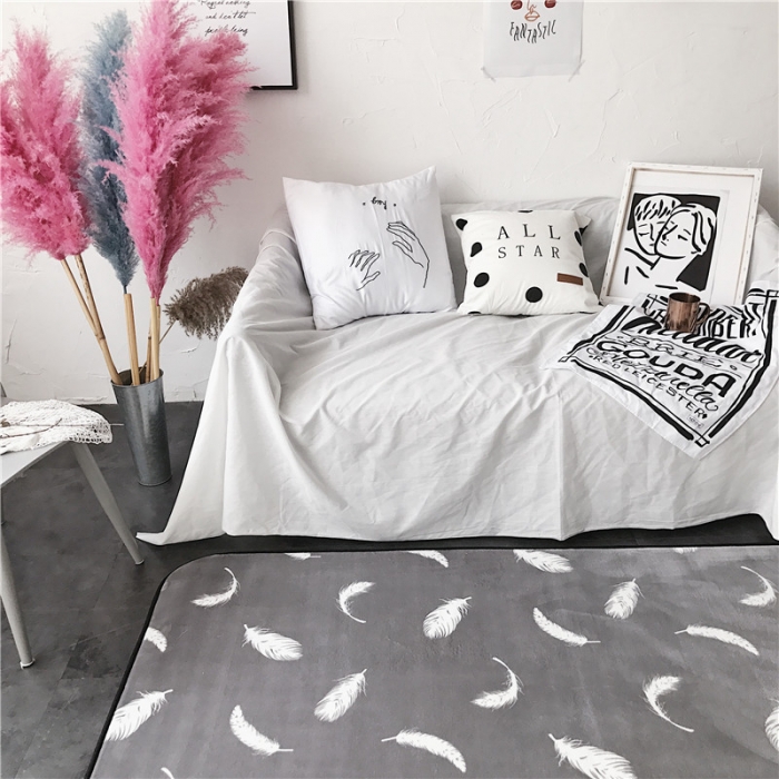 91家纺网 家纺一手货源 找家纺 昔可家纺 9月份新花色地垫 羽毛