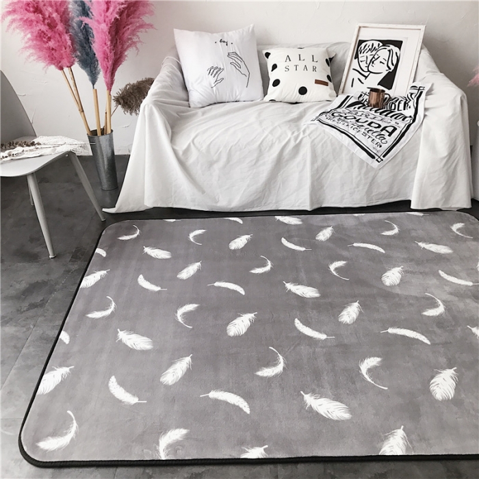 91家纺网 家纺一手货源 找家纺 昔可家纺 9月份新花色地垫 羽毛