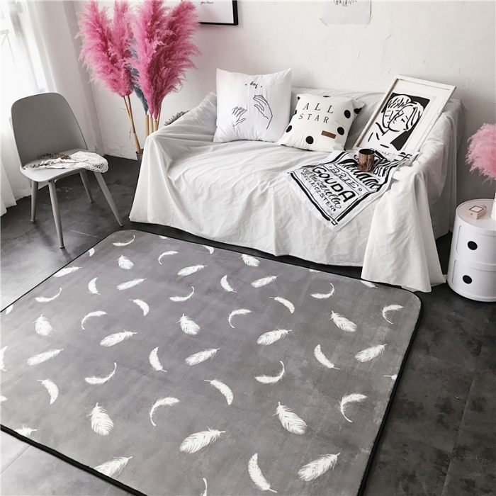 91家纺网 家纺一手货源 找家纺 昔可家纺 9月份新花色地垫 羽毛