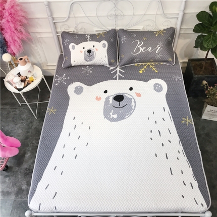 91家纺网 家纺一手货源 找家纺 昔可 chic风高颜值亲肤天丝空调软席三件套雪花熊