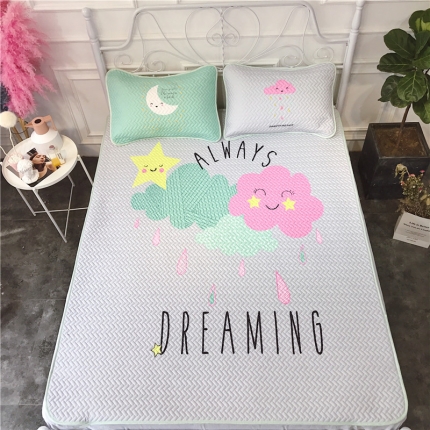 91家纺网 家纺一手货源 找家纺 昔可 chic风高颜值亲肤天丝空调软席三件套彩云