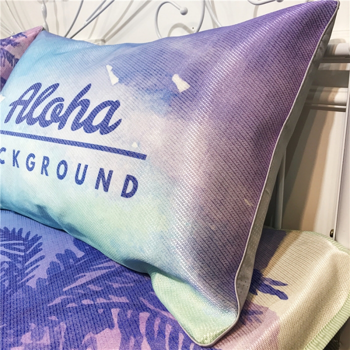 91家纺网 家纺一手货源 找家纺 昔可家纺 爆款冰丝席绿植花卉系列 椰树风情