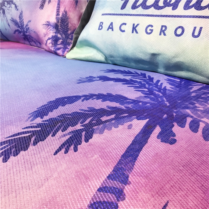 91家纺网 家纺一手货源 找家纺 昔可家纺 爆款冰丝席绿植花卉系列 椰树风情