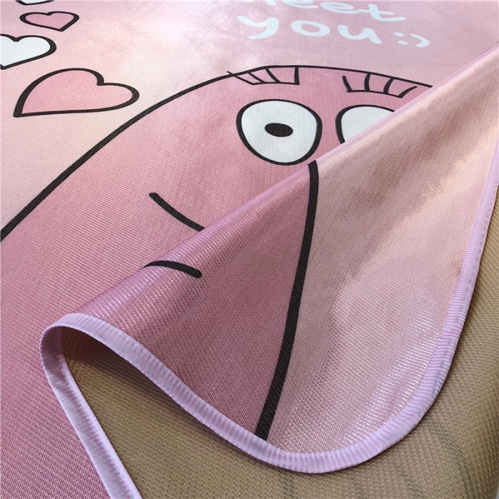 91家纺网 家纺一手货源 找家纺 昔可家纺 爆款冰丝席卡通系列 粉色巴巴