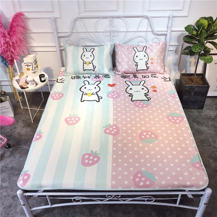 91家纺网 家纺一手货源 找家纺 昔可家纺 爆款冰丝席卡通系列 貌美如花