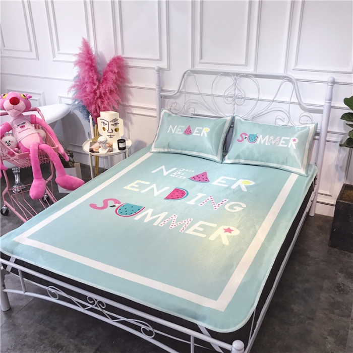 91家纺网 家纺一手货源 找家纺 昔可家纺 爆款冰丝席卡通系列 夏日西瓜