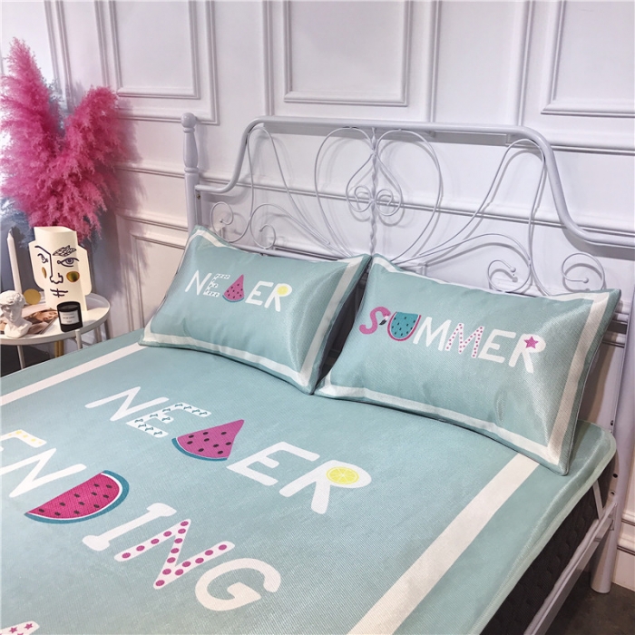 91家纺网 家纺一手货源 找家纺 昔可家纺 爆款冰丝席卡通系列 夏日西瓜