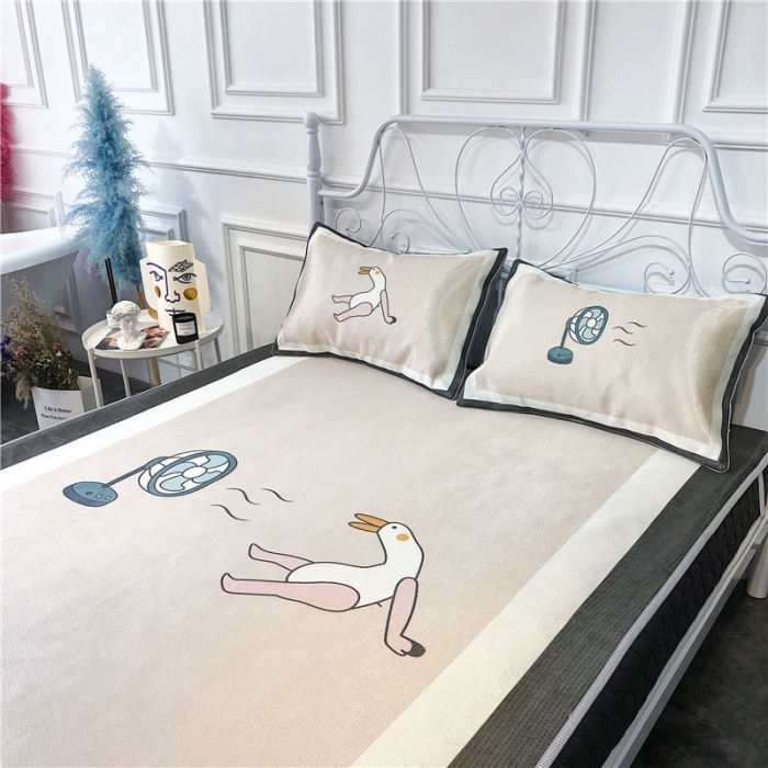 91家纺网 家纺一手货源 找家纺 昔可家纺 爆款冰丝席卡通系列 炎炎夏日