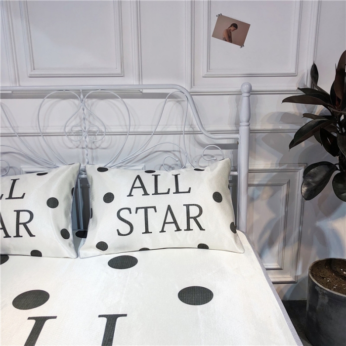 91家纺网 家纺一手货源 找家纺 昔可家纺 爆款冰丝席简约系列 白波点