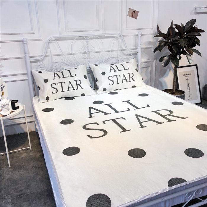 91家纺网 家纺一手货源 找家纺 昔可家纺 爆款冰丝席简约系列 白波点