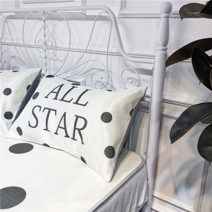 91家纺网 家纺一手货源 找家纺 昔可家纺 爆款冰丝席简约系列 白波点