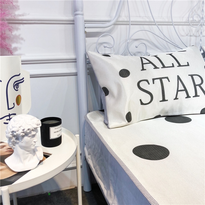 91家纺网 家纺一手货源 找家纺 昔可家纺 爆款冰丝席简约系列 白波点