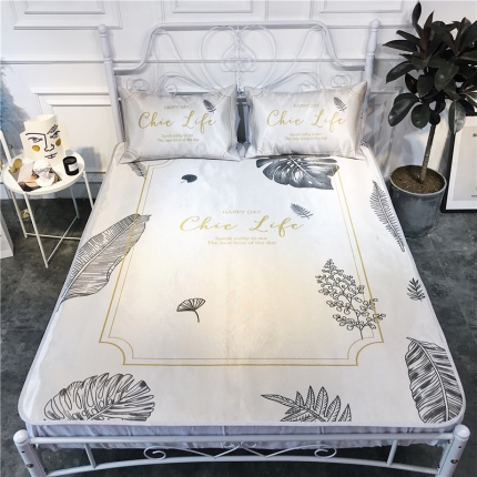 91家纺网 家纺一手货源 找家纺 昔可家纺 爆款冰丝席简约系列 灰色叶子