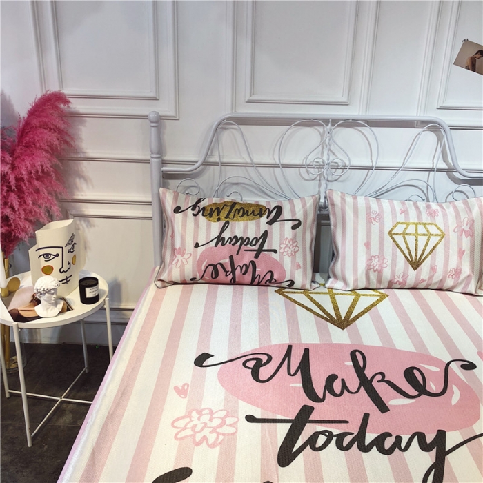 91家纺网 家纺一手货源 找家纺 昔可家纺 爆款冰丝席简约系列 条纹钻石