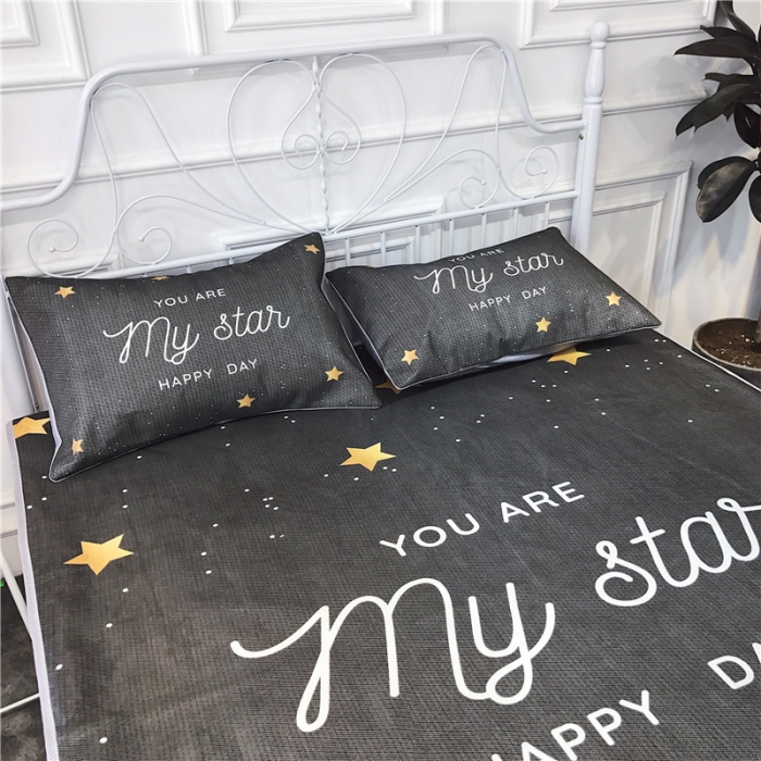 91家纺网 家纺一手货源 找家纺 昔可家纺 爆款冰丝席简约系列 夜空之星