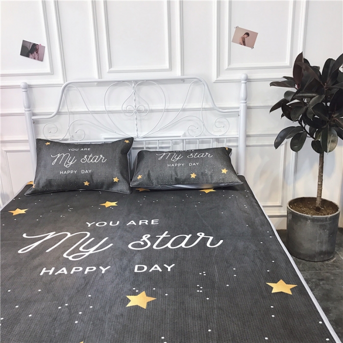 91家纺网 家纺一手货源 找家纺 昔可家纺 爆款冰丝席简约系列 夜空之星