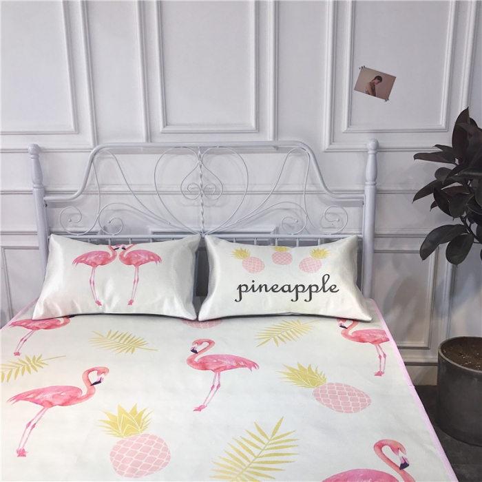 91家纺网 家纺一手货源 找家纺 昔可家纺 爆款冰丝席 菠萝火鸟