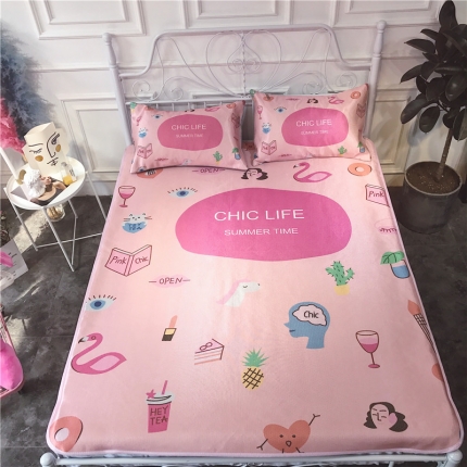 昔可家纺 爆款冰丝席 粉红chic