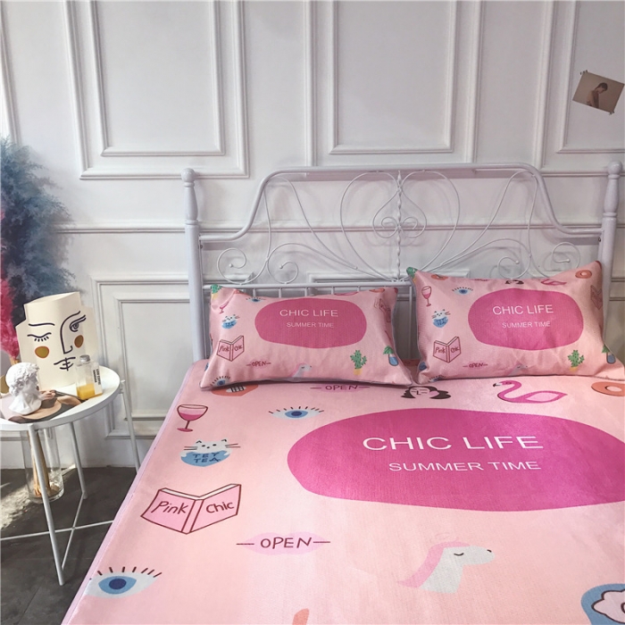 91家纺网 家纺一手货源 找家纺 昔可家纺 爆款冰丝席 粉红chic