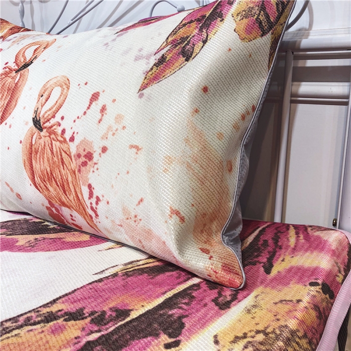 91家纺网 家纺一手货源 找家纺 昔可家纺 爆款冰丝席 水彩火鸟