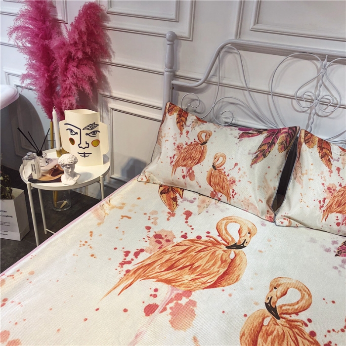 91家纺网 家纺一手货源 找家纺 昔可家纺 爆款冰丝席 水彩火鸟