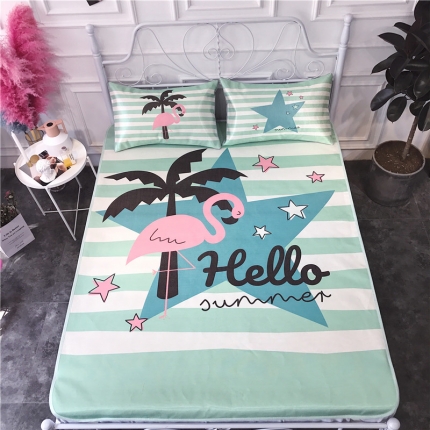 昔可家纺 爆款冰丝席 椰树火鸟