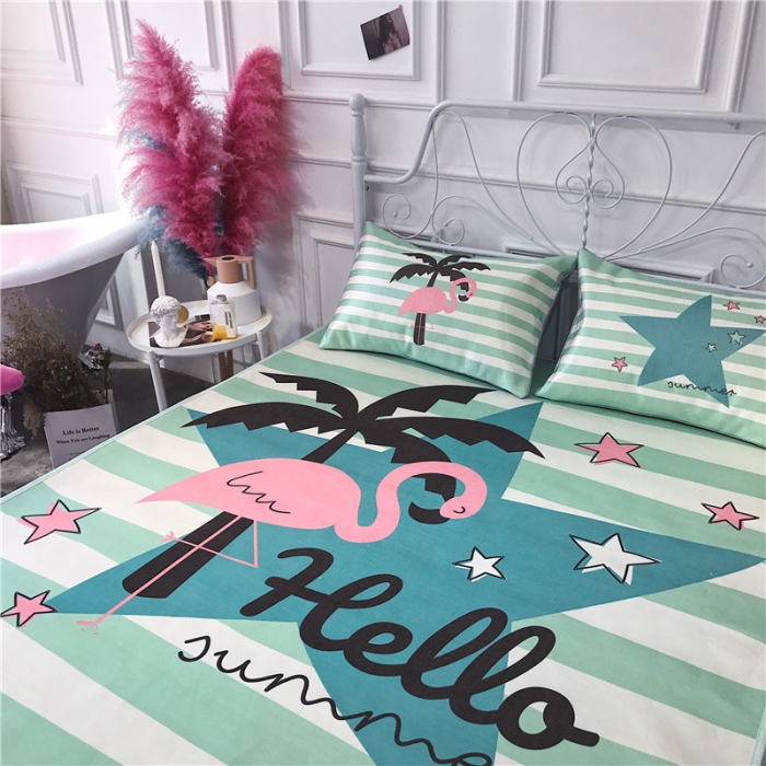 91家纺网 家纺一手货源 找家纺 昔可家纺 爆款冰丝席 椰树火鸟