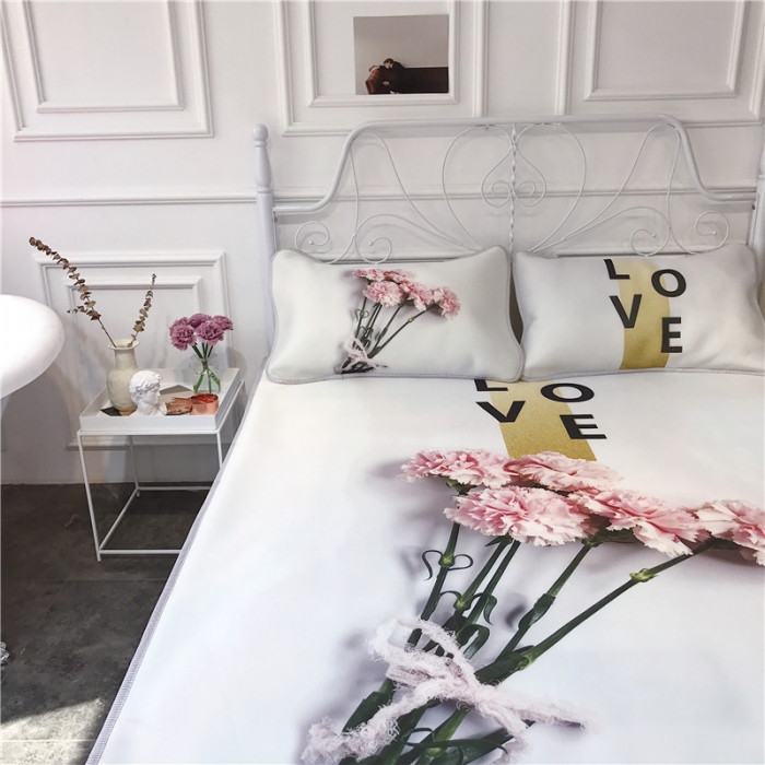 91家纺网 家纺一手货源 找家纺 昔可家纺 2018新款3D凉席 Love花