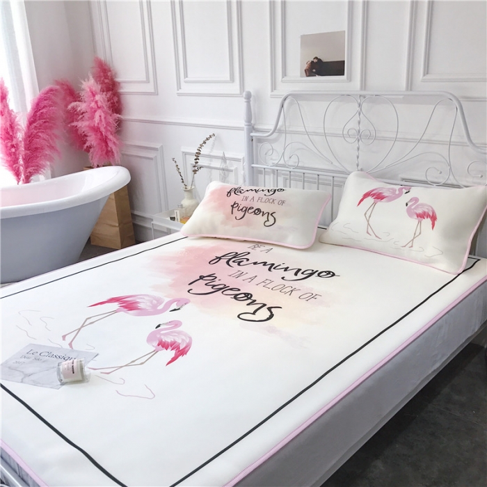 91家纺网 家纺一手货源 找家纺 昔可家纺 2018新款3D凉席 爱情鸟