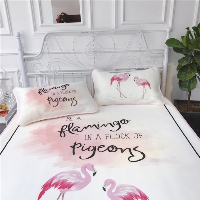 91家纺网 家纺一手货源 找家纺 昔可家纺 2018新款3D凉席 爱情鸟