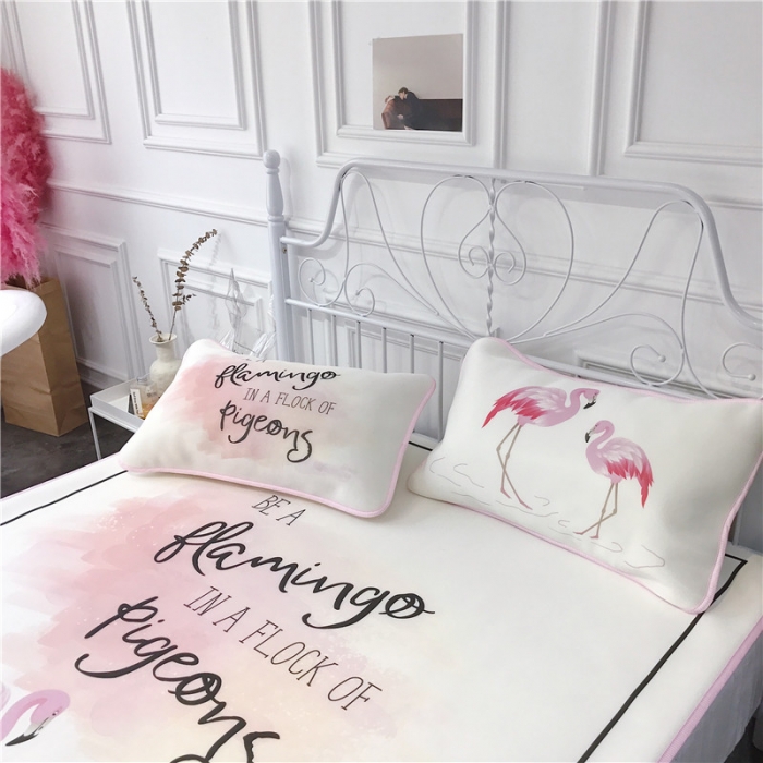 91家纺网 家纺一手货源 找家纺 昔可家纺 2018新款3D凉席 爱情鸟