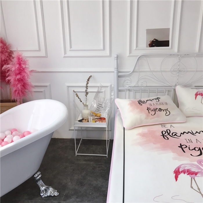 91家纺网 家纺一手货源 找家纺 昔可家纺 2018新款3D凉席 爱情鸟