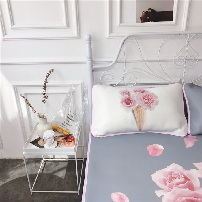 91家纺网 家纺一手货源 找家纺 昔可家纺 2018新款3D凉席 冰激凌花朵