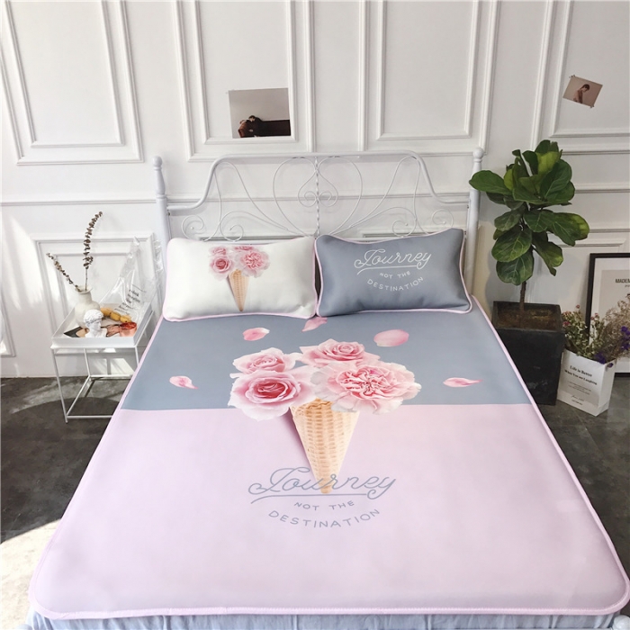 91家纺网 家纺一手货源 找家纺 昔可家纺 2018新款3D凉席 冰激凌花朵