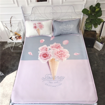 91家纺网 家纺一手货源 找家纺 昔可家纺 2018新款3D凉席 冰激凌花朵