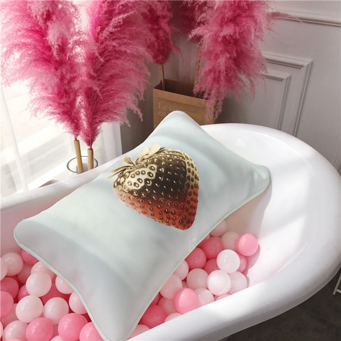 91家纺网 家纺一手货源 找家纺 昔可家纺 2018新款3D凉席 草莓