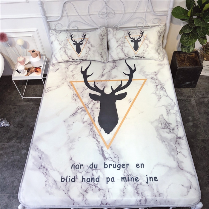 91家纺网 家纺一手货源 找家纺 昔可家纺 2018新款3D凉席 大理石鹿角