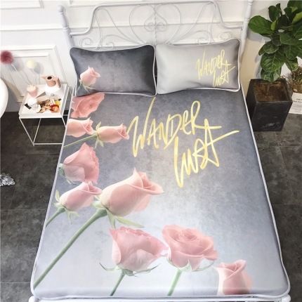 91家纺网 家纺一手货源 找家纺 昔可家纺 2018新款3D凉席 粉玫瑰