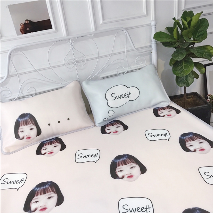 91家纺网 家纺一手货源 找家纺 昔可家纺 2018新款3D凉席 可爱女孩