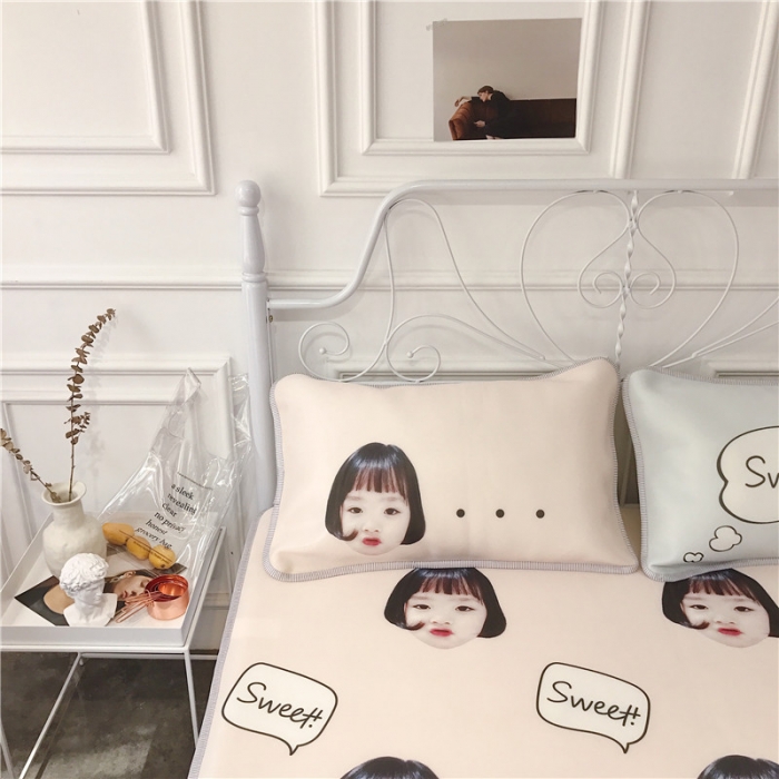 91家纺网 家纺一手货源 找家纺 昔可家纺 2018新款3D凉席 可爱女孩