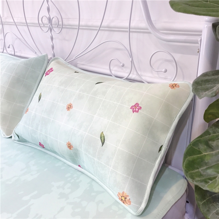 91家纺网 家纺一手货源 找家纺 昔可家纺 2018新款3D凉席 绿色仙人掌