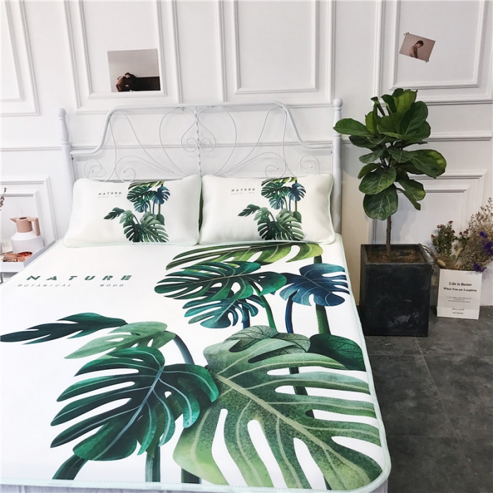 91家纺网 家纺一手货源 找家纺 昔可家纺 2018新款3D凉席 网红龟背竹