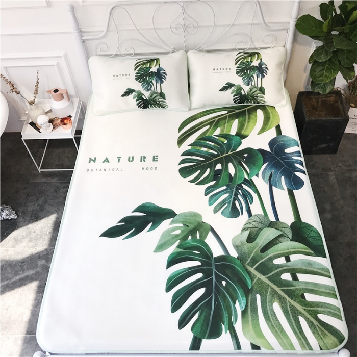 91家纺网 家纺一手货源 找家纺 昔可家纺 2018新款3D凉席 网红龟背竹