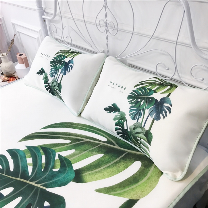 91家纺网 家纺一手货源 找家纺 昔可家纺 2018新款3D凉席 网红龟背竹