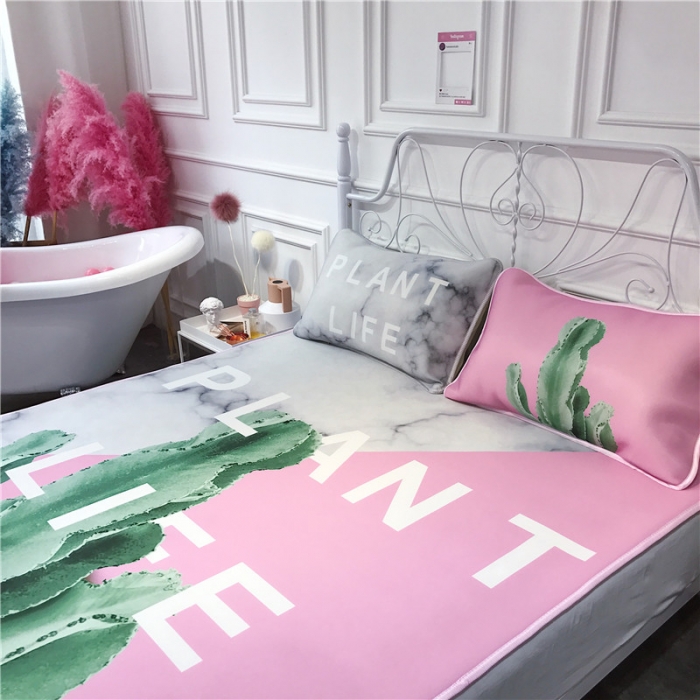 91家纺网 家纺一手货源 找家纺 昔可家纺 2018新款3D凉席 网红仙人掌