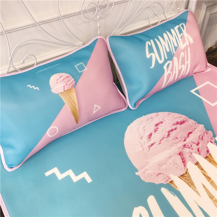 91家纺网 家纺一手货源 找家纺 昔可家纺 2018新款3D凉席 夏日冰激凌